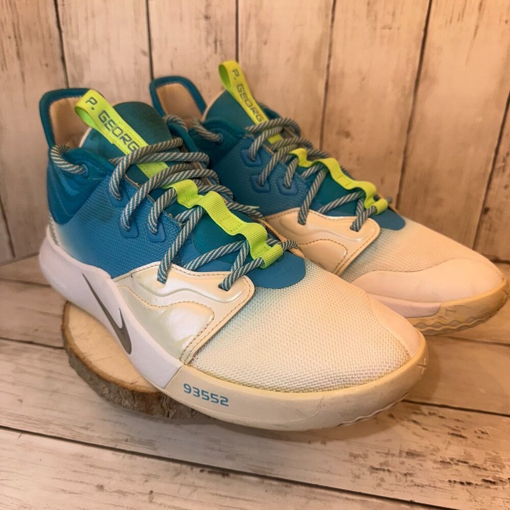 Nike Men’s PG 3 Paul George Lure Platinum Tint Blue Shoes Size 12 US AO2607-005 - Picture 2 of 10
